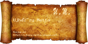 Ujházy Metta névjegykártya
